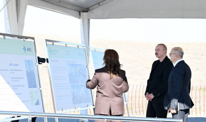 Prezident İlham Əliyev Cəbrayıl rayonunun Şahvəlli kəndində “Şəms” və “Üfüq” Günəş Elektrik stansiyalarının təməlini qoyub