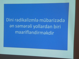 Cəbrayıl rayonunda “Dini radikalizmlə mübarizədə ən səmərəli yollardan biri maarifləndirmədir” mövzusunda tədbir keçirilib