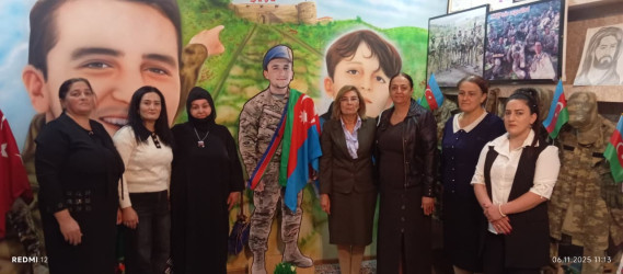 Cəbrayıl rayon 6 saylı Uşaq bağçasının uşaqları şəhid, baş kəşfiyyatçı Hüseynov Elxan Maarif oğlunun ailəsini ziyarət ediblər