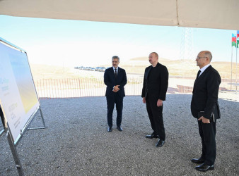 Prezident İlham Əliyev Cəbrayıl rayonunun Şahvəlli kəndində “Şəms” və “Üfüq” Günəş Elektrik stansiyalarının təməlini qoyub