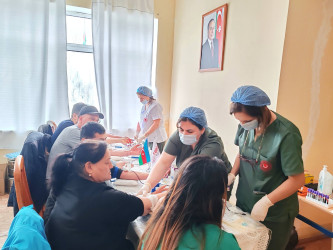 Cəbrayıl rayonunda “Talassemiyasız həyat naminə” proqramı çərçivəsində qanvermə aksiyası keçirilib