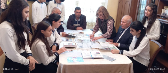 Cəbrayıl rayonu üzrə Uşaq Səfirlər Məclisinin fəalları şəhid Süleymanov Əyyub Rasim oğlunun ailəsini ziyarət ediblər