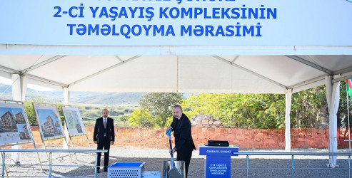 Azərbaycan Respublikasının Prezidenti İlham Əliyev Cəbrayıl şəhərində ikinci və üçüncü yaşayış komplekslərinin təməlini qoyub