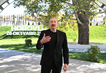 Azərbaycan Respublikasının Prezidenti İlham Əliyev oktyabrın 28-də Cəbrayıl rayonunun Horovlu kəndinin birinci mərhələsinin açılışında iştirak edib