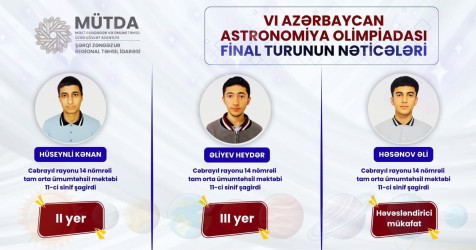 Məktəblilərimiz VI Astronomiya Olimpiadasında uğur qazanıblar