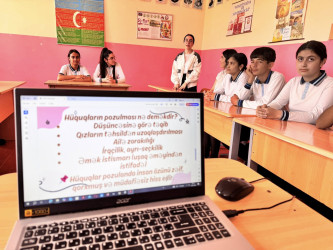 Rayonun ümumtəhsil məktəblərində “İnsan Hüquqları Aylığı” çərçivəsində tədbirlər davam edir