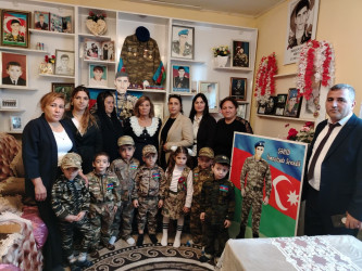Cəbrayıl rayon 7 saylı Uşaq bağçasının uşaqları Şəhid İsmayılzadə Sevindik Ramil oğlunun ailəsini ziyarət ediblər