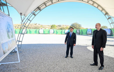 Prezident İlham Əliyev Cəbrayıl şəhər məscidinin təməlini qoyub