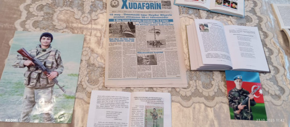 Cəbrayıl rayonu üzrə Uşaq Səfirlər Məclisinin fəalları şəhid Süleymanov Əyyub Rasim oğlunun ailəsini ziyarət ediblər