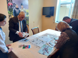 Cəbrayıl rayonu üzrə Uşaq Səfirlər Məclisinin fəalları şəhid Süleymanov Əyyub Rasim oğlunun ailəsini ziyarət ediblər