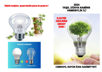 Cəbrayıl rayonunda “Elektrik enerjisinə qənaət edək!” adı altında aksiya keçirilib