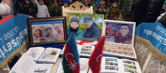 Cəbrayıl rayon 6 saylı Uşaq bağçasının uşaqları şəhid, baş kəşfiyyatçı Hüseynov Elxan Maarif oğlunun ailəsini ziyarət ediblər